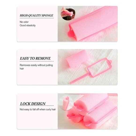 Sponge Hair Rollers Set 64 Piece No Heat Foam Curlers for Short Medium Hair - Picture 3 of 8